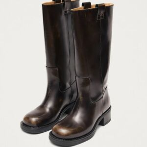 ALOHAS Sajan Brown Leather Boots
